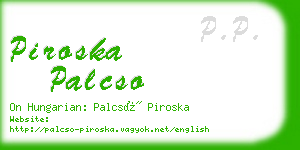 piroska palcso business card